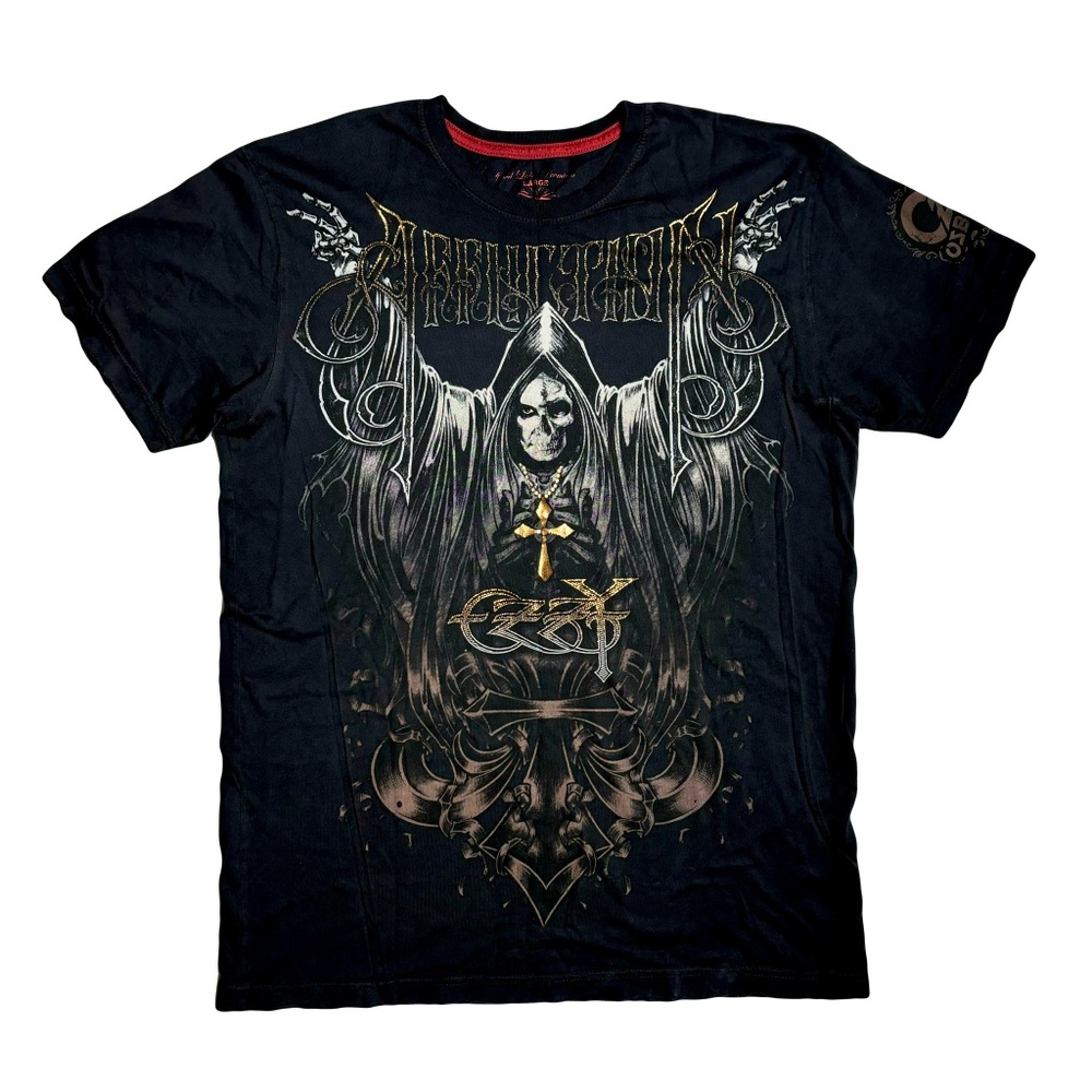 Affliction Ozzy Osbourne Collection T Shirt Black Red Label New Without Tags